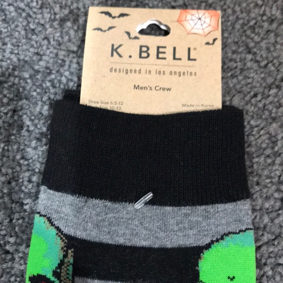 K. Bell Halloween striped socks with green skulls - Picture 4 of 6